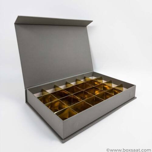 Chocolate Box - 24 Pcs - 5 Colors - Magnetic Flap Model - Minimum Qty 10 7 Chocolate Box - Magnetic Flap Model - Grey Colors- 24pcs