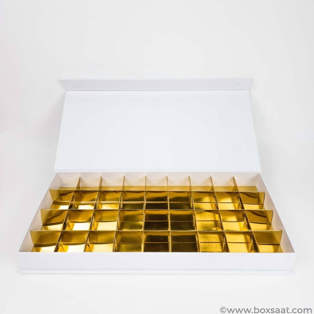 Chocolate Box - Magnetic Flap Model - White Color - 36 pcs