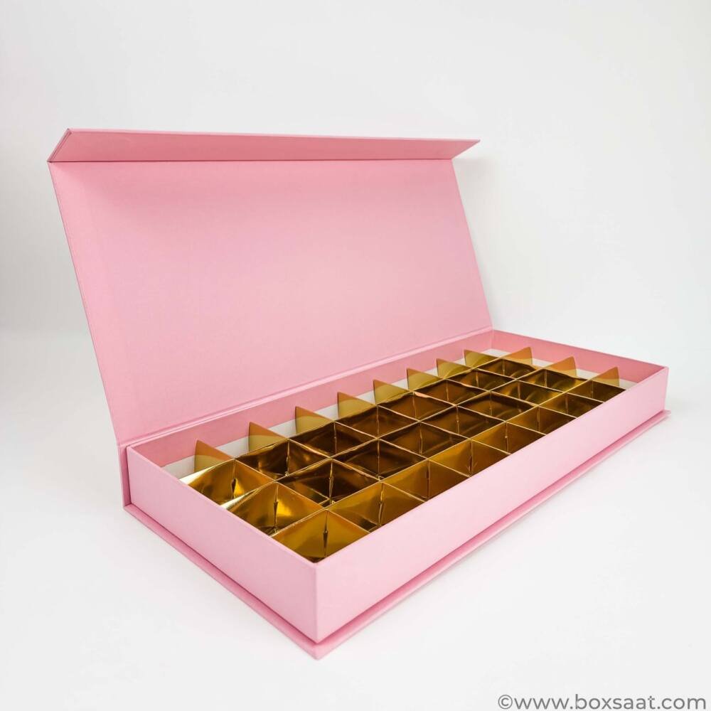 Chocolate Box - Magnetic Flap Model - Pink Color - 36 pcs