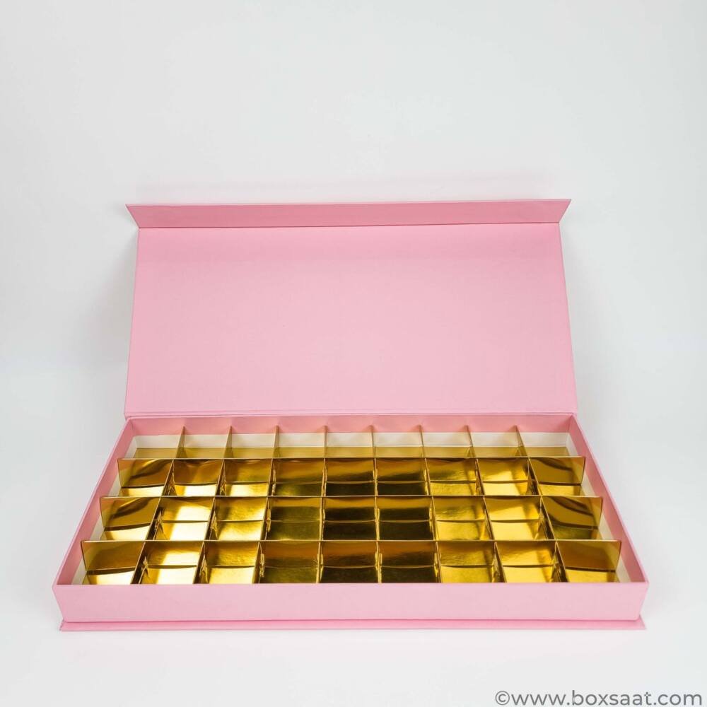 Chocolate Box - Magnetic Flap Model - Pink Color - 36 pcs