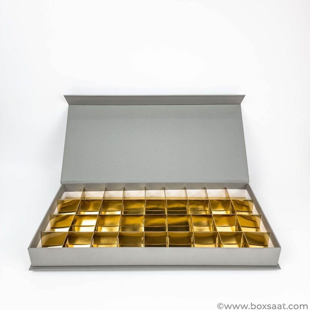 Chocolate Box - Magnetic Flap Model - Grey Color - 36pcs