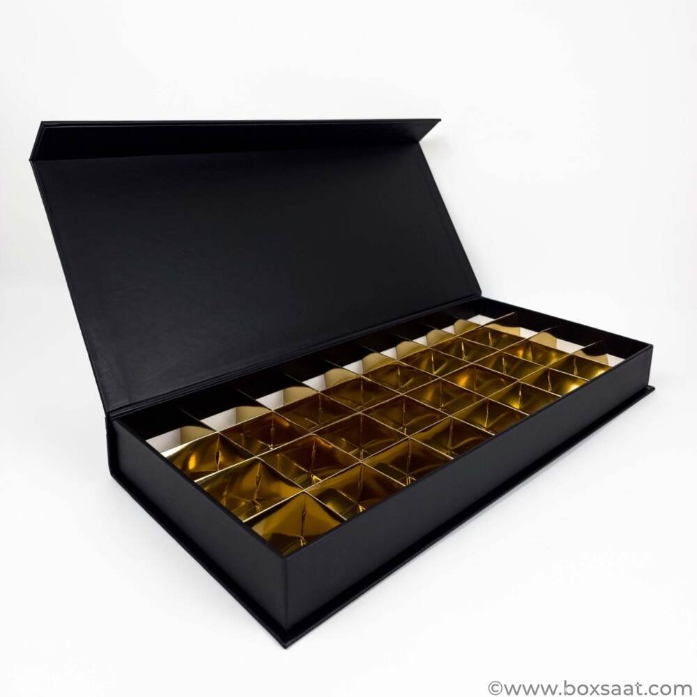 Chocolate Box - Magnetic Flap Model - Black Color - 36pcs