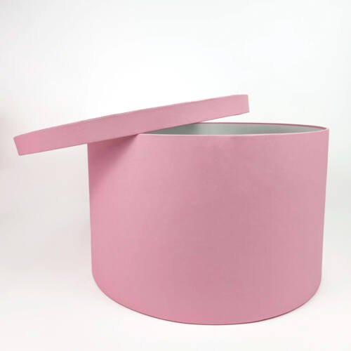 Round Box - Pink Color - 5 Sizes - Minimum Qty 10 4 Flower Round pink box with lid 28 dia