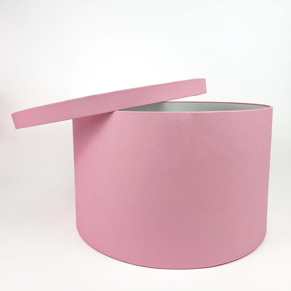 Flower Round pink box with lid 28 dia Flower Round pink box with lid 28 dia
