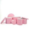 Round Box - Pink Color - 5 Sizes - Minimum Qty 10 7 Flower Round box with lid. Pink color box available in 5 different sizes Round Boxes For Gifts-gift box dubai-customized gift boxes.