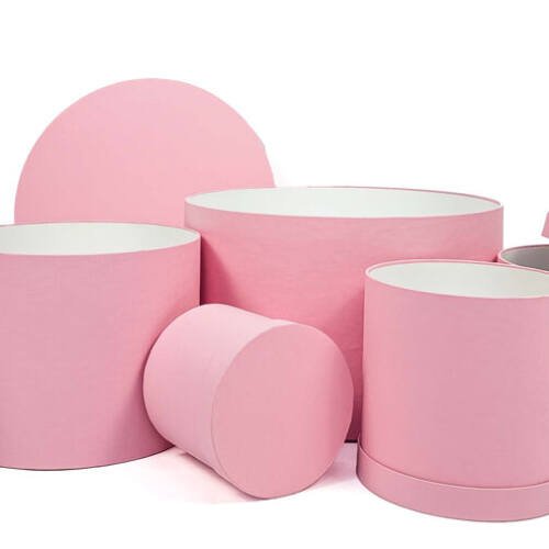 Round Box - Pink Color - 5 Sizes - Minimum Qty 10 6 Flower Round box with lid. Pink color box available in 5 different sizes Round Boxes For Gifts