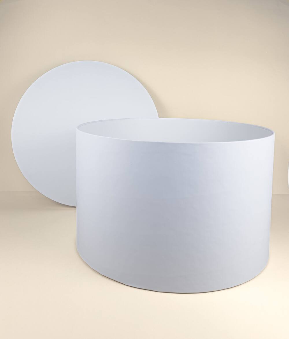 Flower Round white box with lid 28 Dia