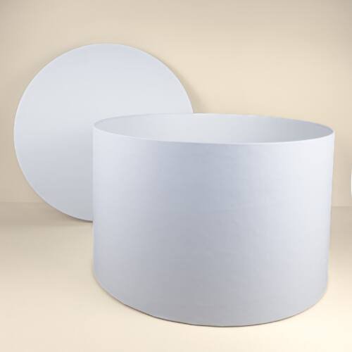 Round Box - White Color - 5 Sizes - Minimum Qty 10 4 Flower Round white box with lid 28 Dia