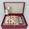 wedding gift box with money and flowers made with leather