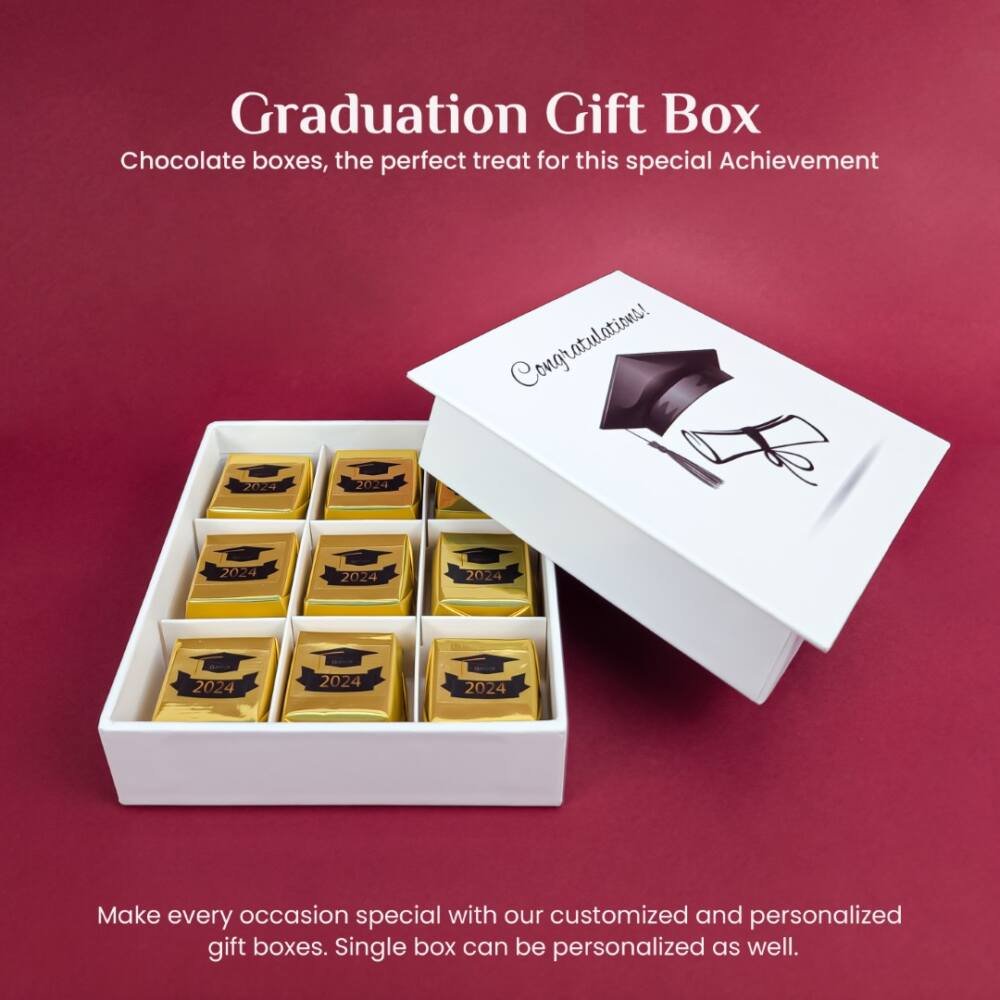 customized graduation gift boxes with chocolates dividers