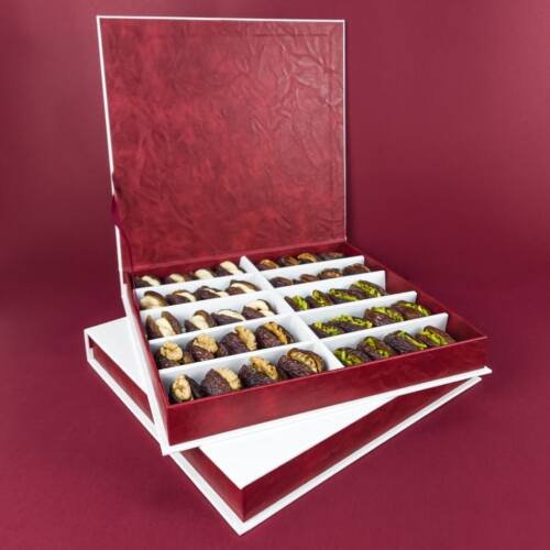 majdool dates pu leather gift box - inside food grade - corporate gifts