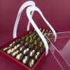 VIP PU Leather Dates Tray - With Acrylic Lid & Leather Handle 6 dates tray with white handle and acrylic lid with filled dates