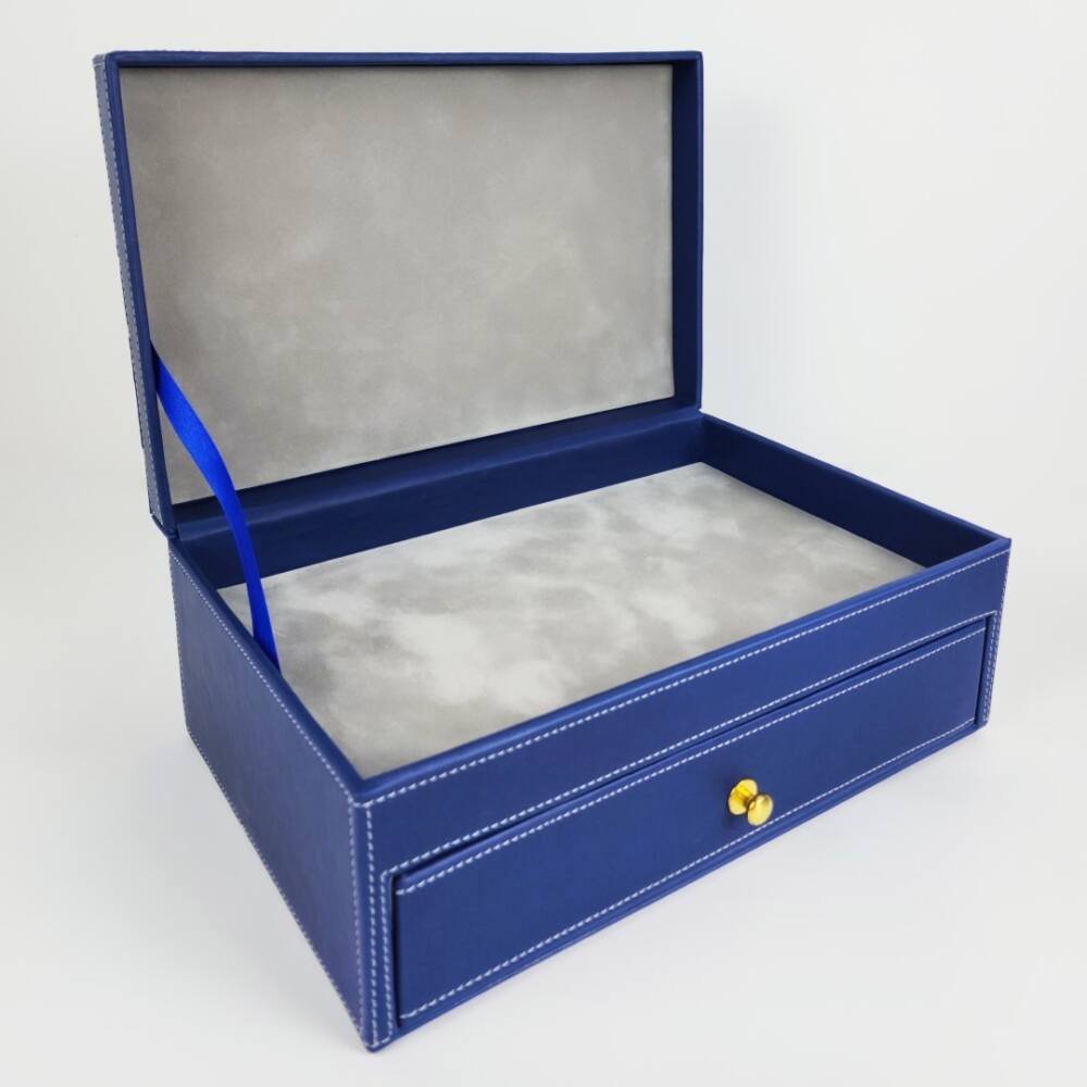 Premium Leather Box with Drawer