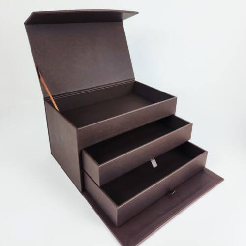 PU Leather 3-Layer Drawer Box