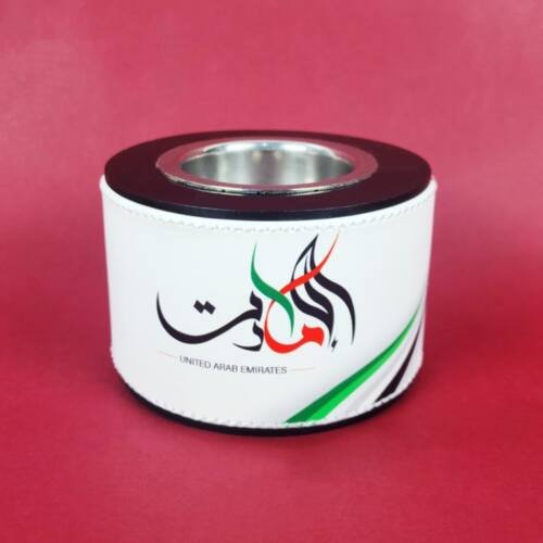 PU Leather Round Bakhoor & Oud Burner - UAE Flag Design 3 bakhoor oud burner