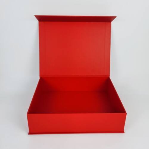 Magnetic Flap Gift Box - 3 Colors - 20.5L x 27.2W x 6.7H cm - Minimum Qty 10 3 Red Magnetic flap model rigid box