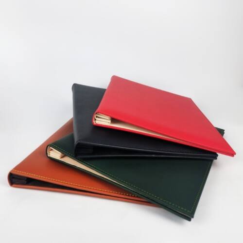 menu holder for restaurant is made of PU leather and velvet