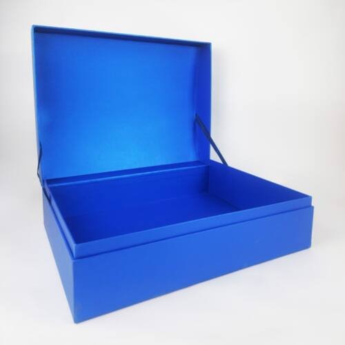 Rigid Blue Box with curved lid empty box Empty Gift Boxes Ready Made