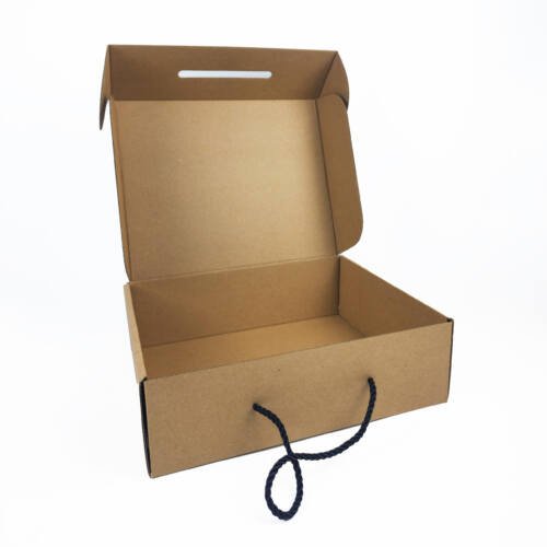 Corrugated Box with Rope Handle - 30W x 24.5L x 9H cm - 5 AED/pc – Minimum 25 pcs 2 Corrugated Box with Rope Handle